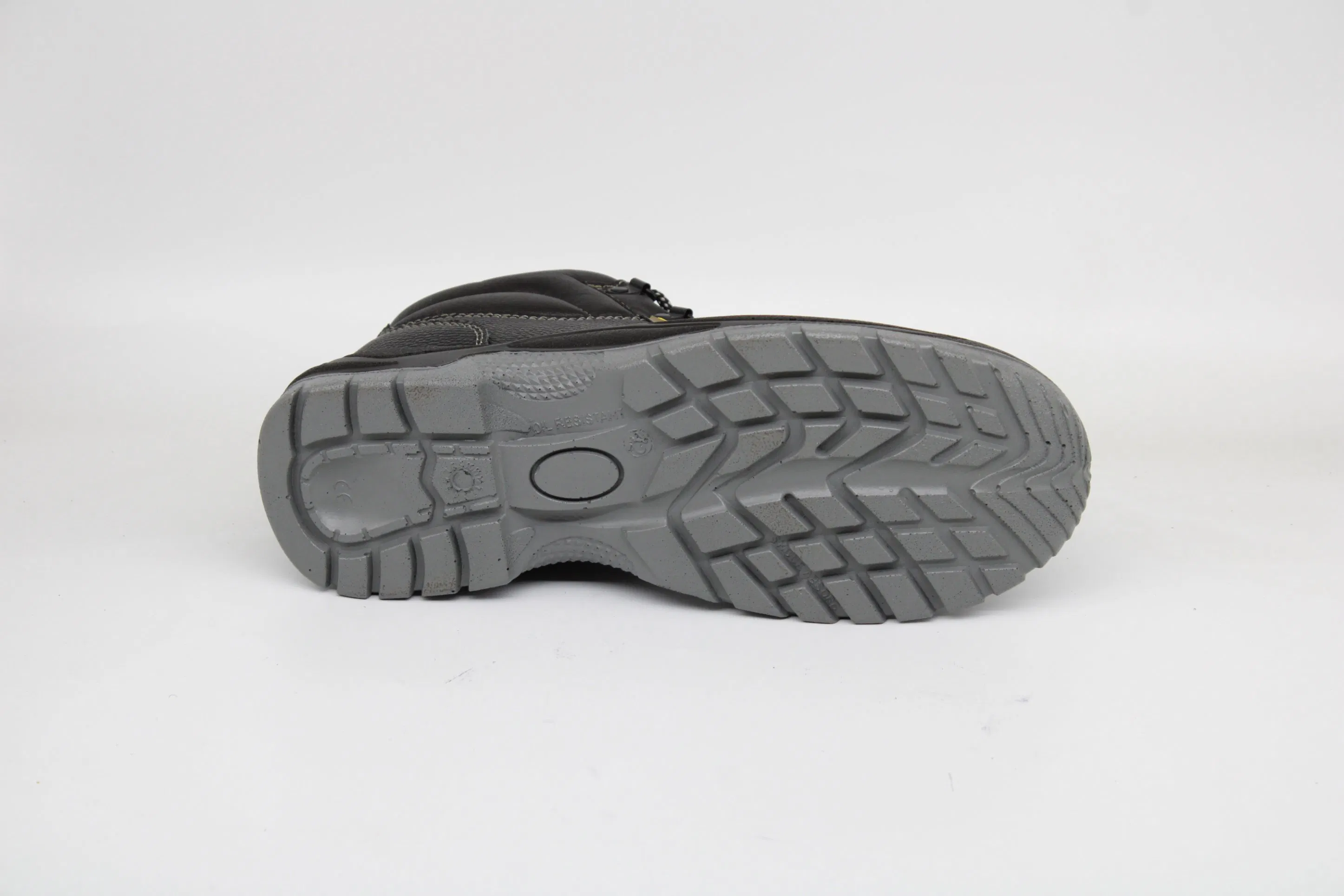 Zapato de seguridad con punta de acero, media suela anti impacto y penetración, con suela de poliuretano y cuero genuino grabado