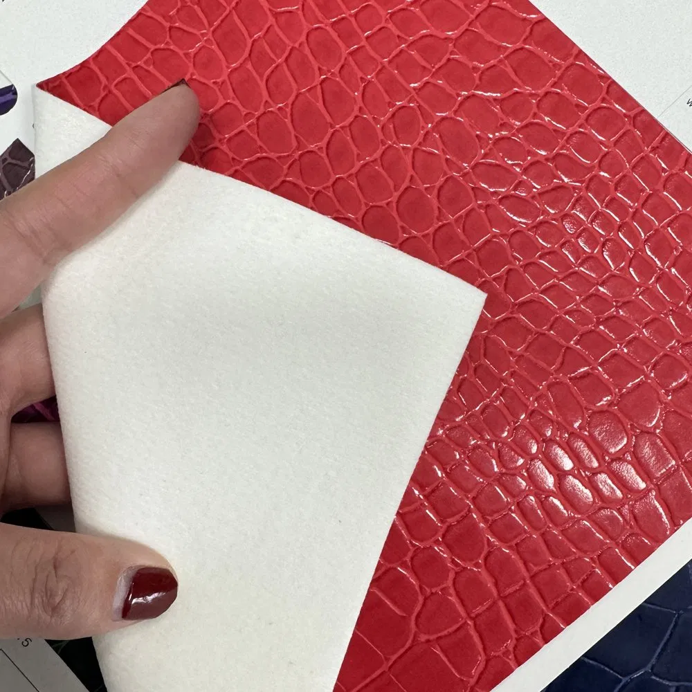 Venta directa de fábrica, ecológica, impermeable, imitación de cuero, resistencia a la abrasión, patrón de cocodrilo, bolsas, zapatos, colores personalizables