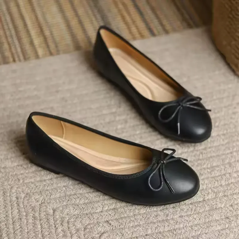 Zapatos planos de moda con lazo de lentejuelas