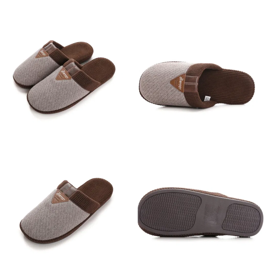 Nuevo Zapatilla Hombre Invierno Hogar Interior Zapatos Zapatilla Antideslizante Peludo