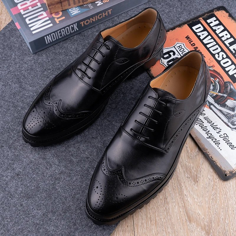 Zapatos de cuero brogue hechos a mano para hombre, nuevos, para oficina y eventos sociales, clásico