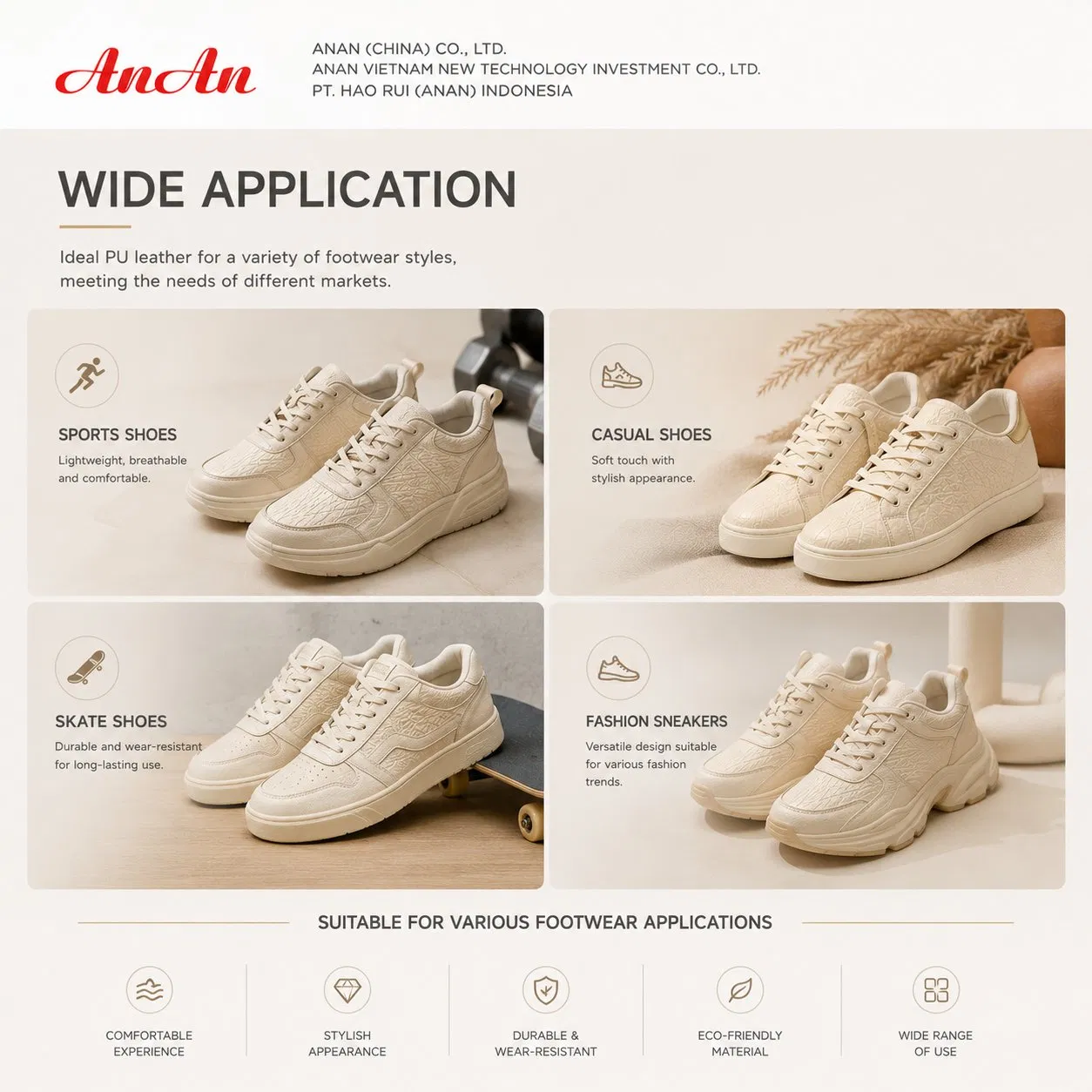 Cuero sintético vegano ligero y transpirable de microfibra PU para zapatillas deportivas, fabricante certificado RoHS