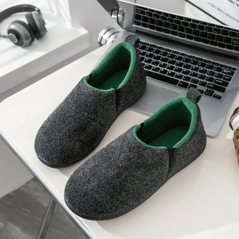 Zapatillas de algodón Corifei para hombres, otoño e invierno, con suela gruesa de felpa, zapatos interiores y exteriores