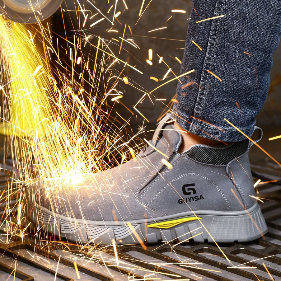 Botas cómodas de alta calidad y retardantes de llama, zapatos de seguridad unisex para procesamiento mecánico