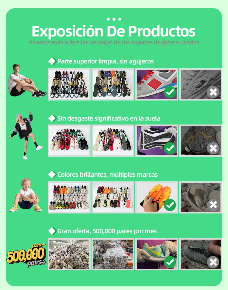 Clasificación de calzado deportivo usado