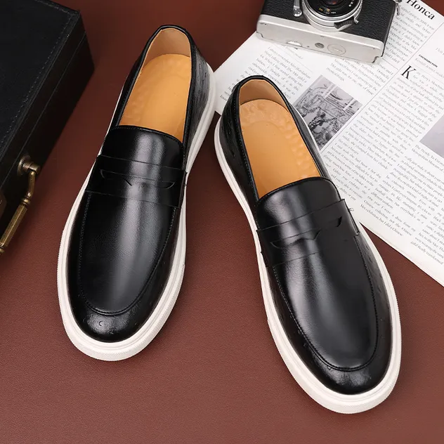 Zapatos de vestir de cuero genuino de alta gama
