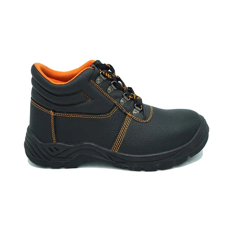 Sbp/S1/S3 Zapatos de trabajo industriales de cuero con puntera de acero y placa de media suela para la protección de hombres trabajadores