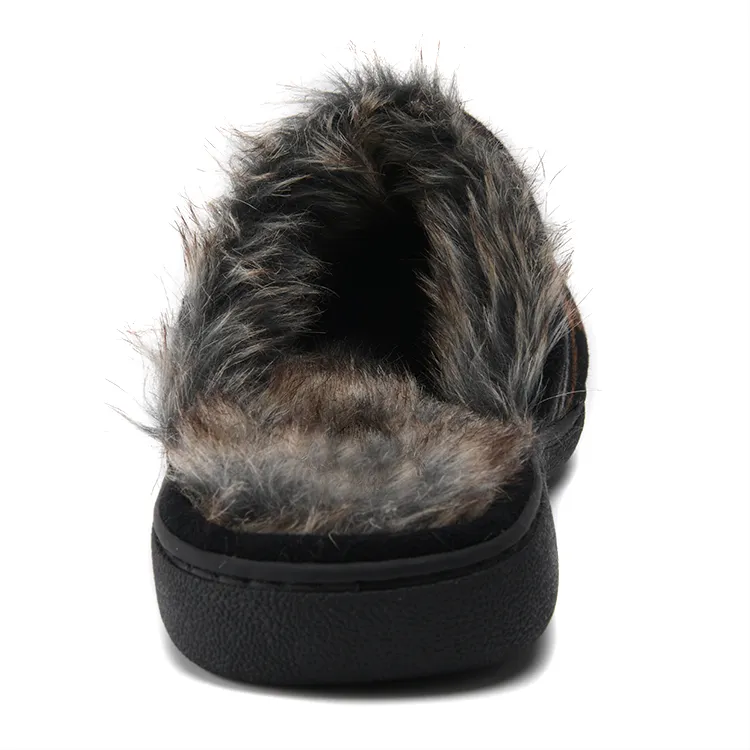 Zapatillas de casa clásicas y cómodas de cuadros de tweed, con forro esponjoso, cálidas para invierno, para hombres, ideales para uso interior y exterior