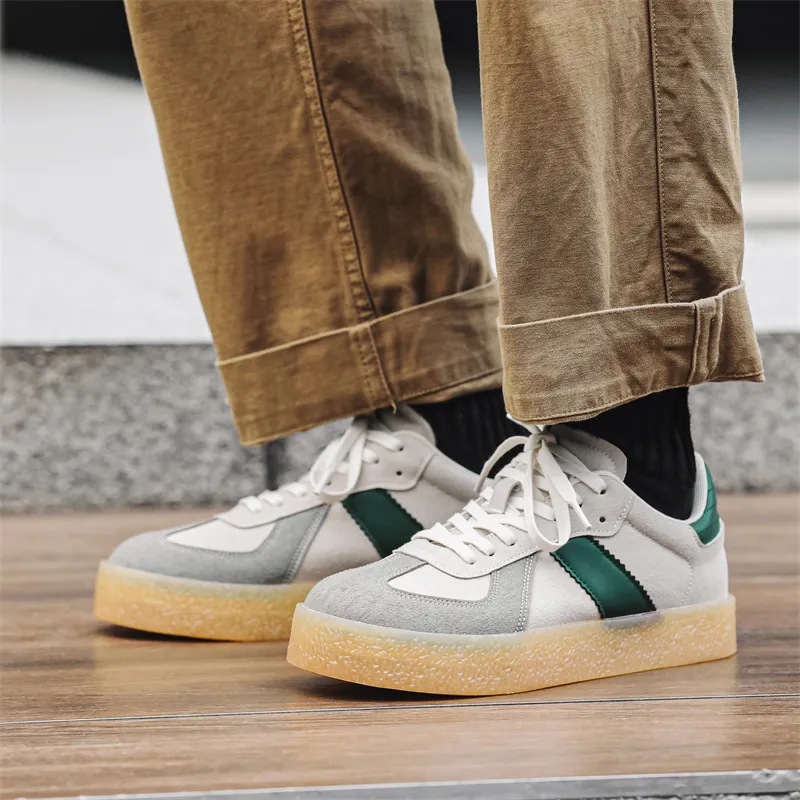 Zapatillas de plataforma casual para hombres blancas, transpirables, para patinaje Ex-25s4003