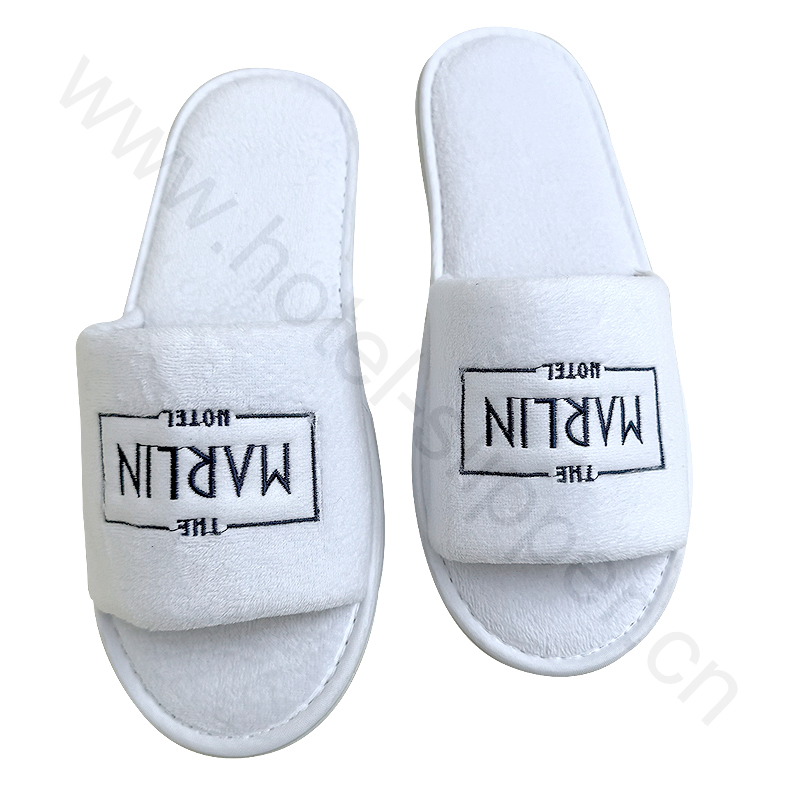 Hotel Resort SPA Zapatillas desechables de terciopelo coral/corte de terciopelo interiores antideslizantes personalizadas