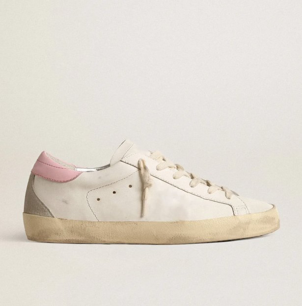 Zapatillas de lujo de diseñador de cuero genuino, blancas, con estilo clásico para múltiples temporadas, verano, vintage, estrella dorada, estilo de caminar
