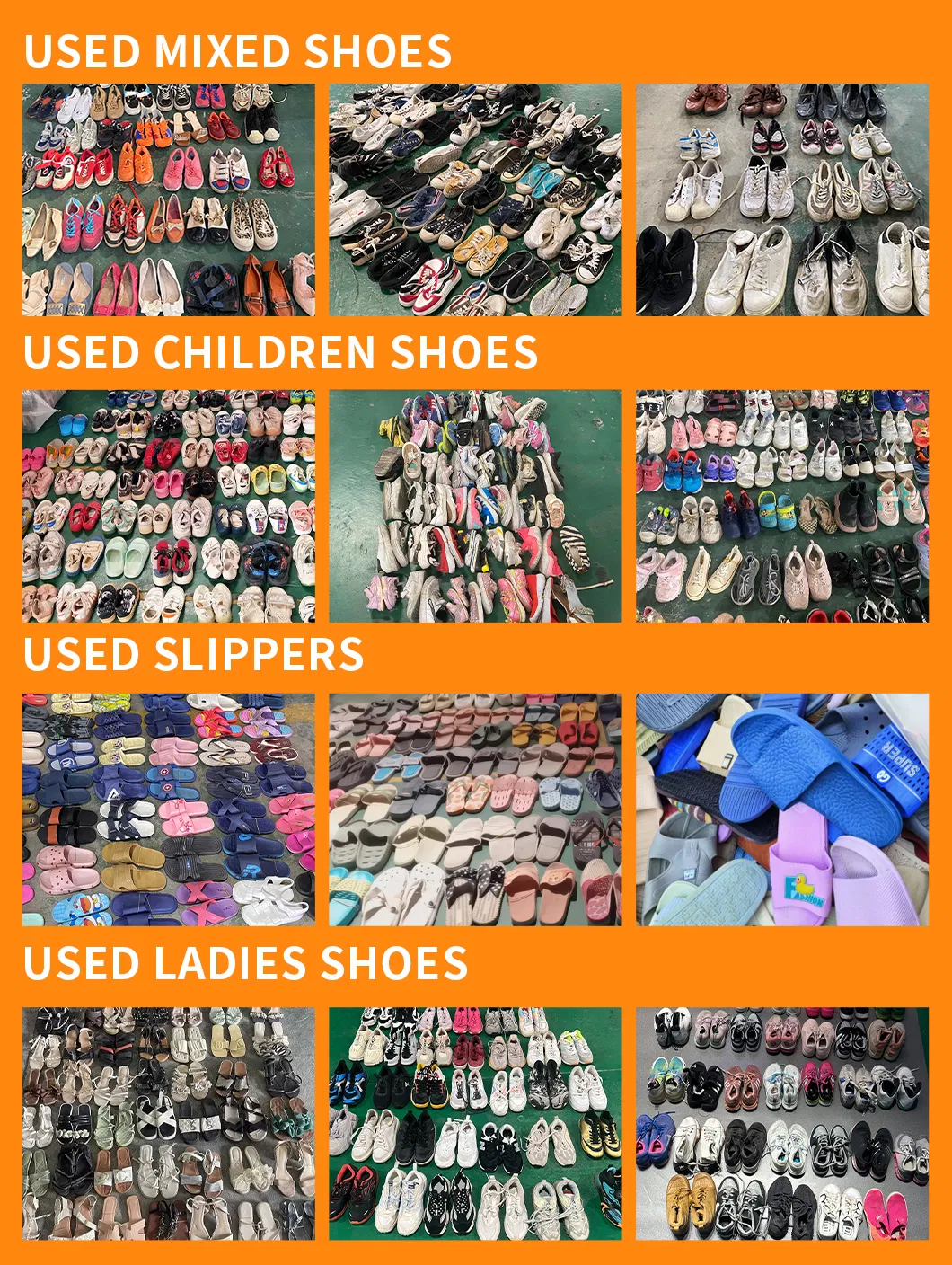 Zapatos deportivos de segunda mano para mujeres, tacones altos de venta caliente, zapatos de goma para niños