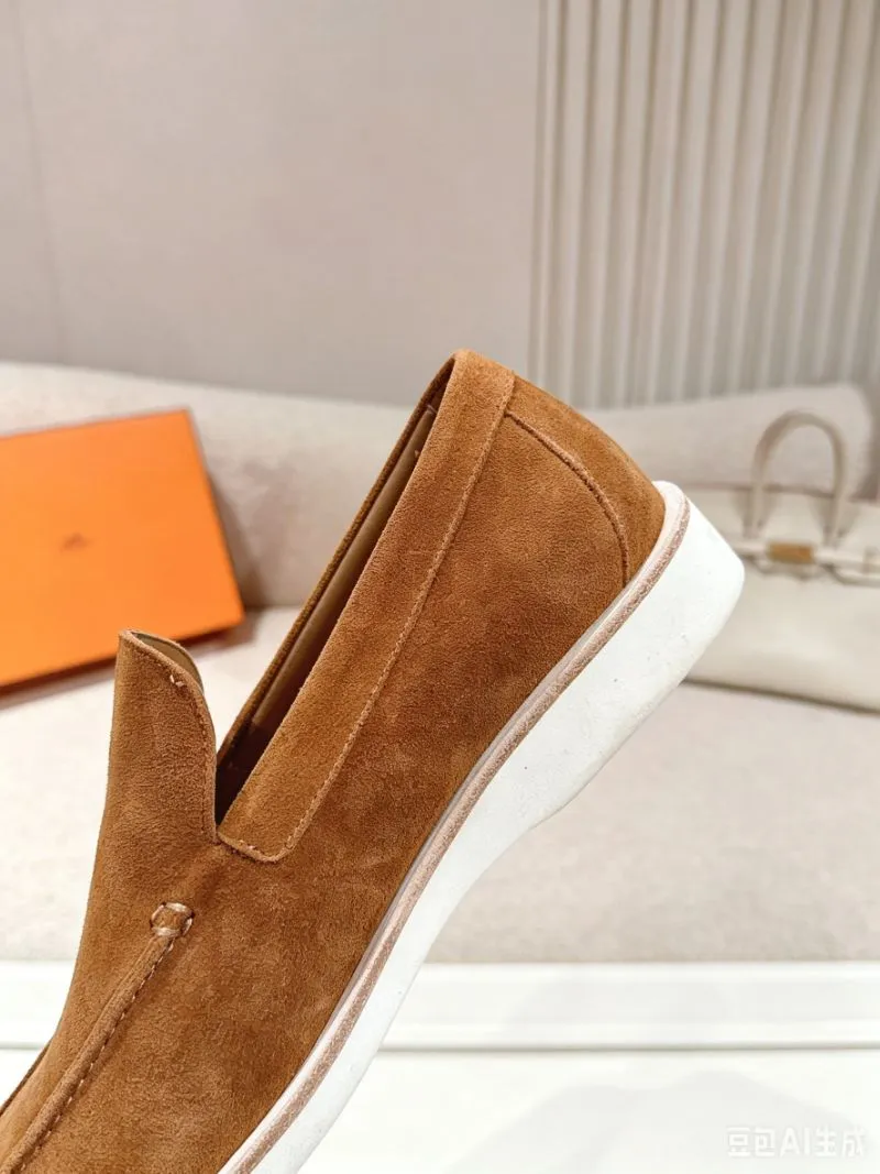 Mocasines de cuero de ante de réplicas de marcas de lujo, planos y cómodos, zapatos de vestir casuales para hombres