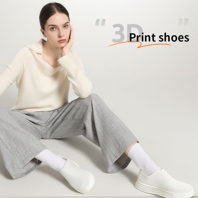 Zapato Impreso Nexbie Aeriscape 3D Zapatilla de Paseo Sin Cordones Cómoda Zapatos de Agua para el Desplazamiento Diario