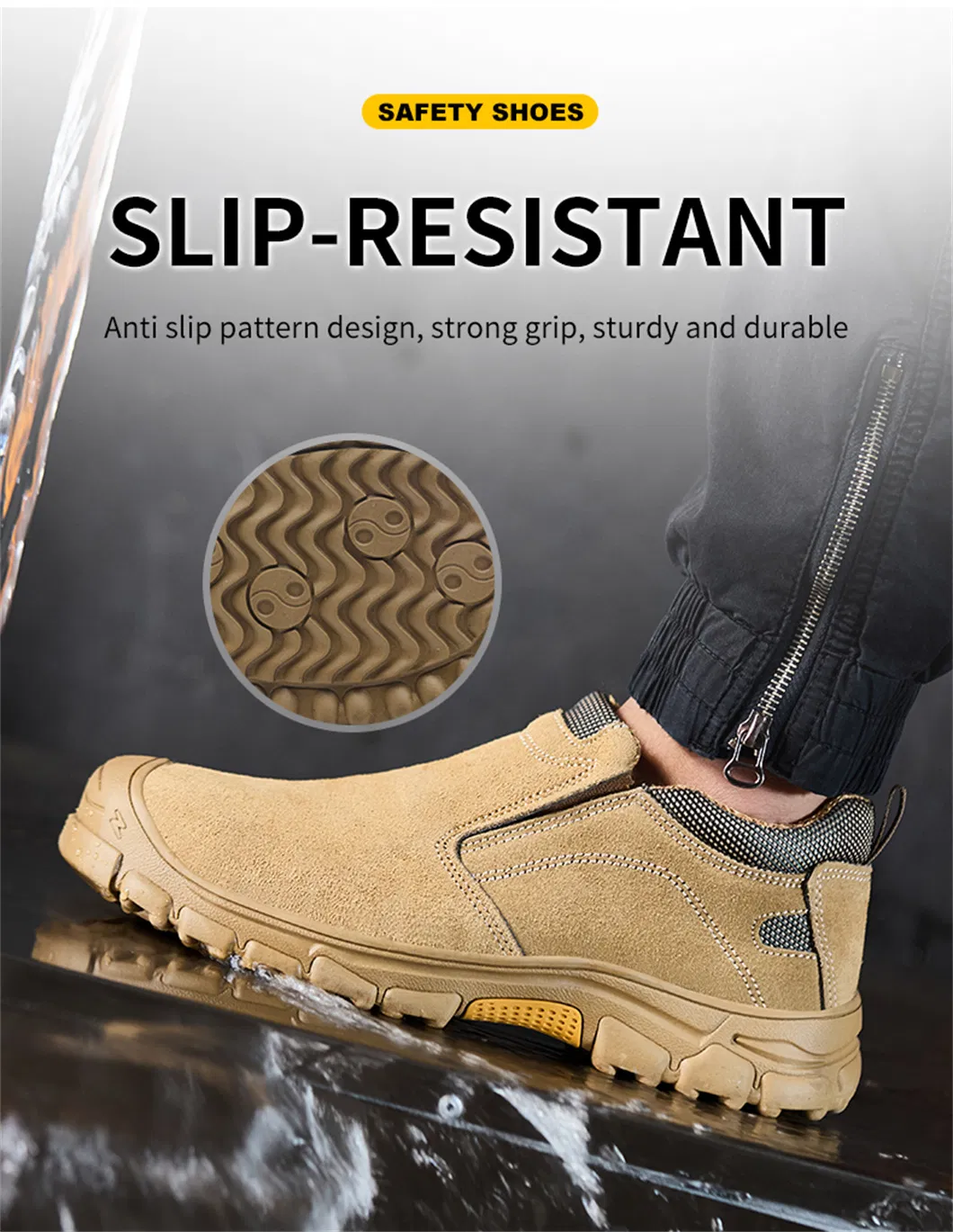 Zapato de seguridad de acero con punta de acero EVA para talleres industriales