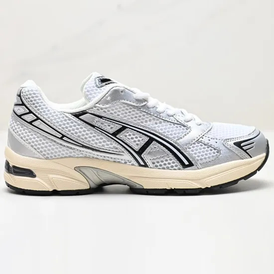 Zapatillas de correr unisex blancas, rosas y plateadas para deportes al aire libre diarios