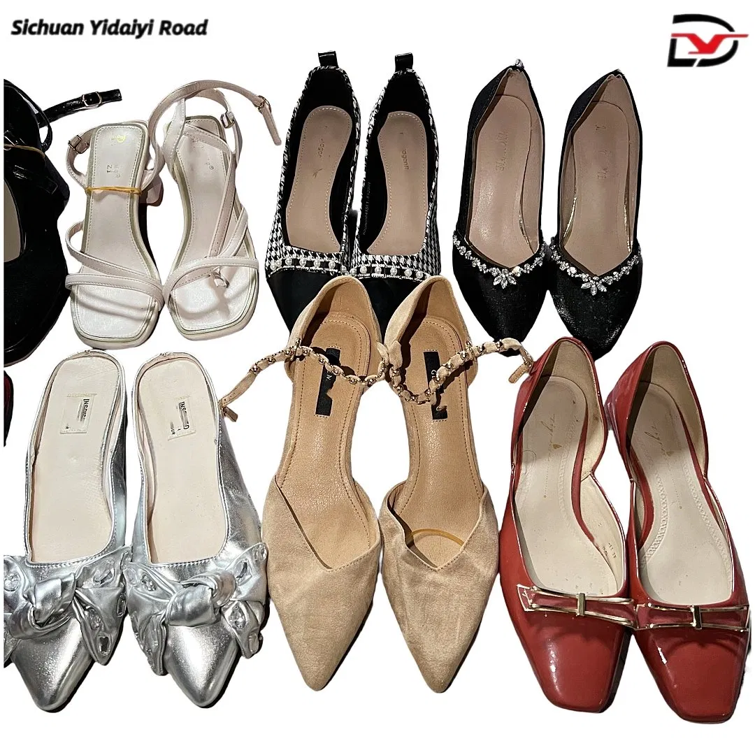 S15 Zapatos de mujer usados, moda, tacones altos, venta al por mayor, precio asequible, venta en fardos, zapatos a granel