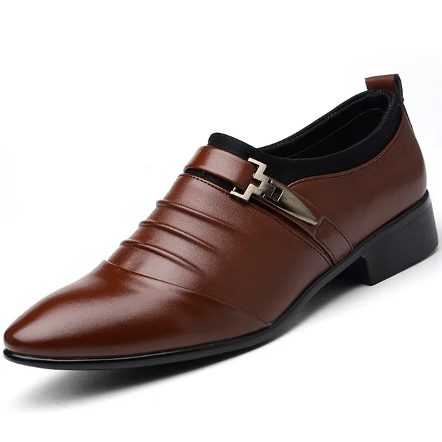 Zapatos de vestir de negocios para hombres de talla grande, zapatos casuales para hombres, zapatos versátiles para bodas