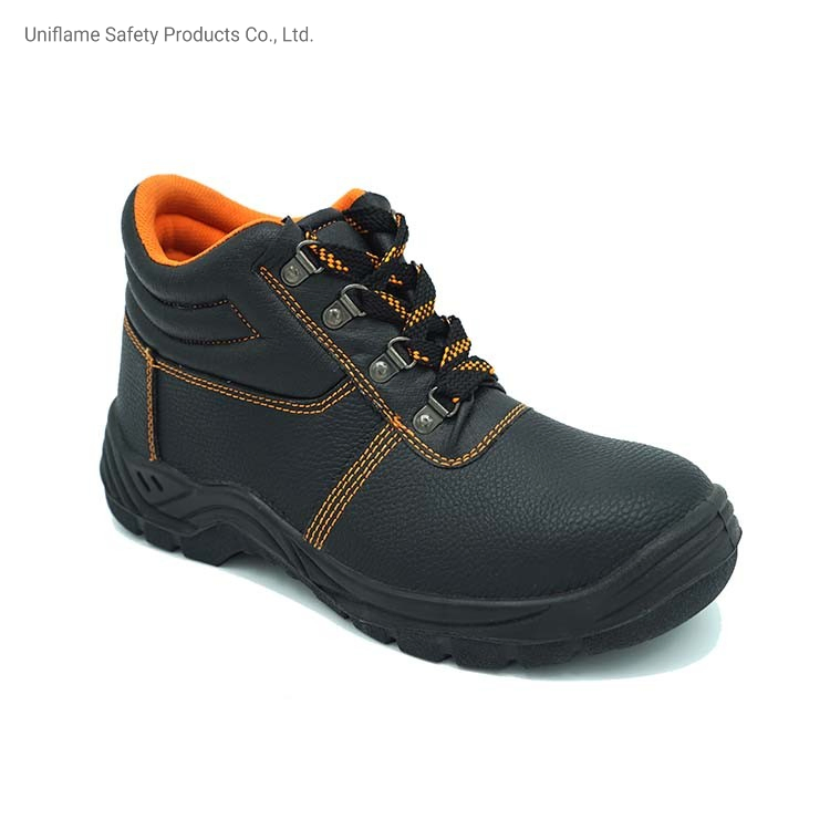 Sbp/S1/S3 Zapatos de trabajo industriales de cuero con puntera de acero y placa de media suela para la protección de hombres trabajadores