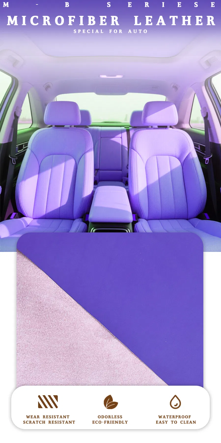 Cuero de microfibra PU vegano de alta calidad para interiores de automóviles, sofás, zapatos, bolsas