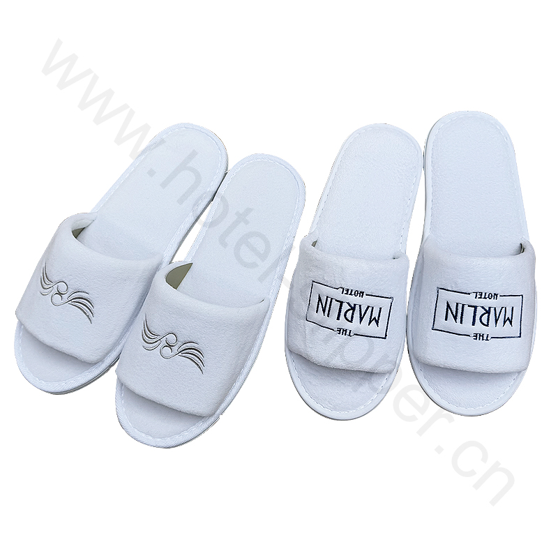 Hotel Resort SPA Zapatillas desechables de terciopelo coral/corte de terciopelo interiores antideslizantes personalizadas