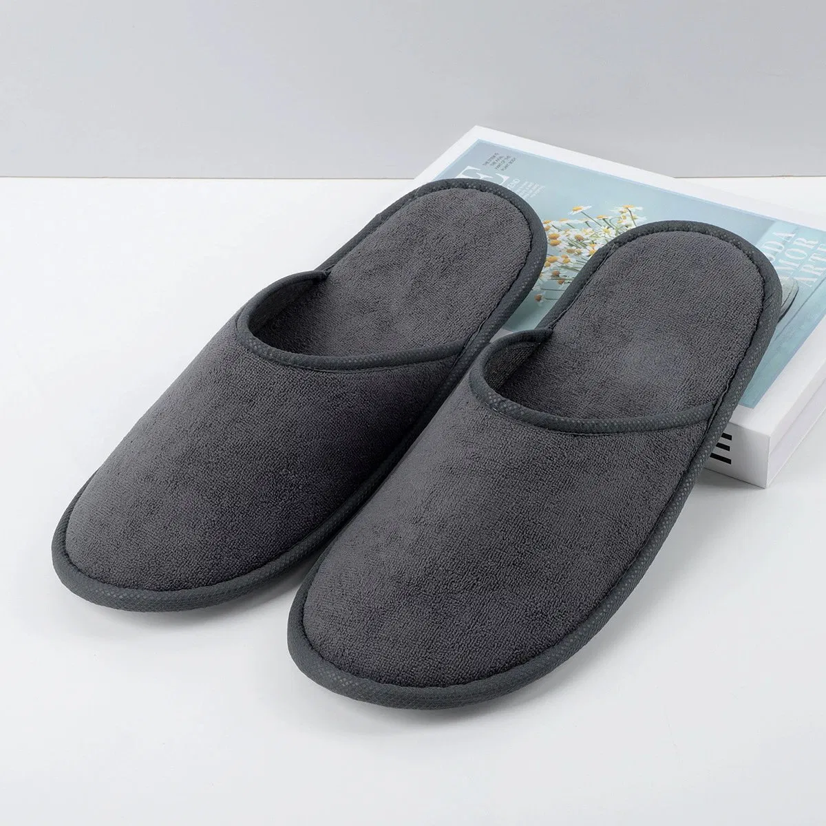 Zapatillas de hotel personalizadas con logo EVA baratas desechables para baño de hotel