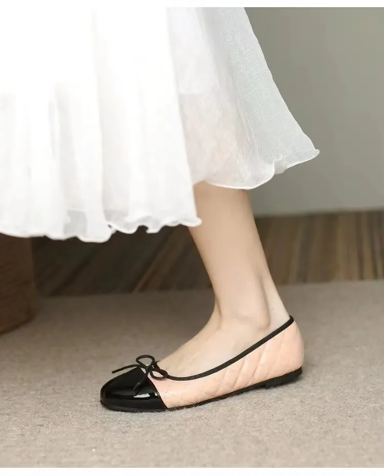 Zapatos planos de moda con lazo de lentejuelas