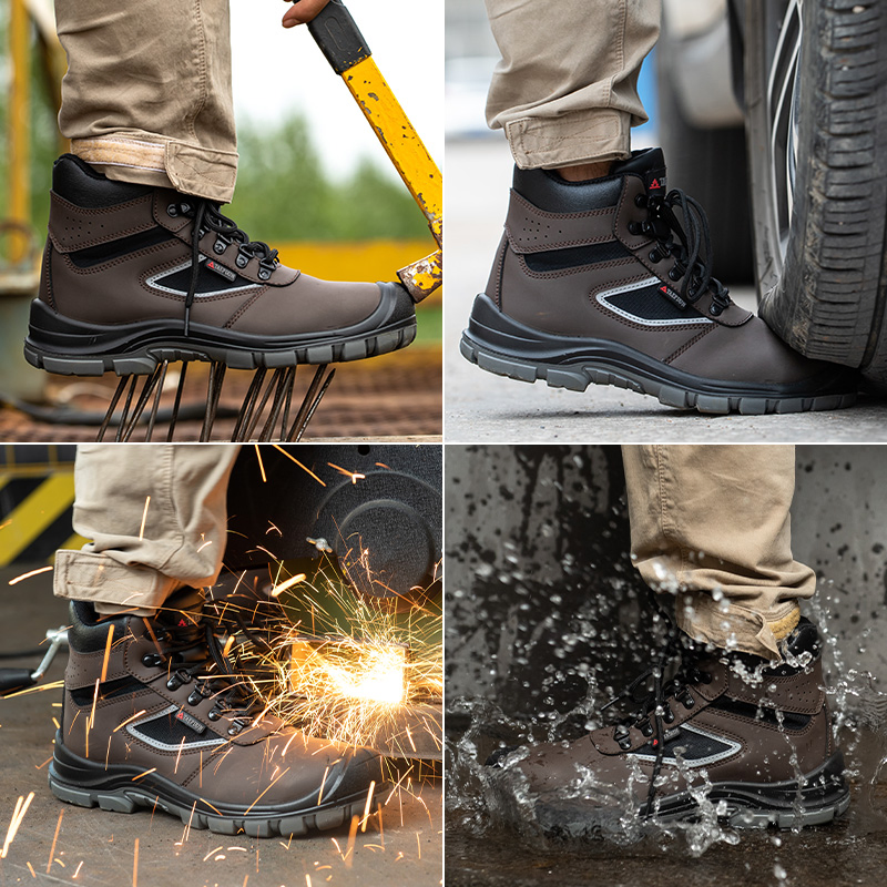 Zapatos de trabajo de seguridad impermeables con punta de acero para adelantarse