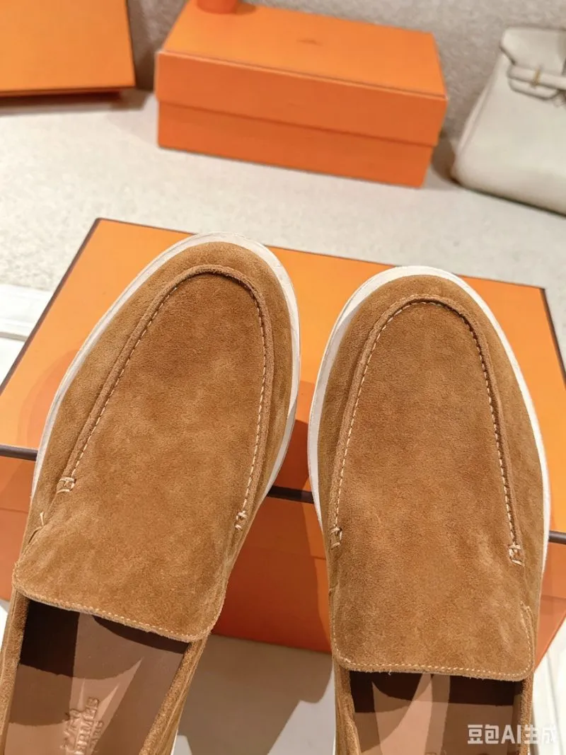 Mocasines de cuero de ante de réplicas de marcas de lujo, planos y cómodos, zapatos de vestir casuales para hombres