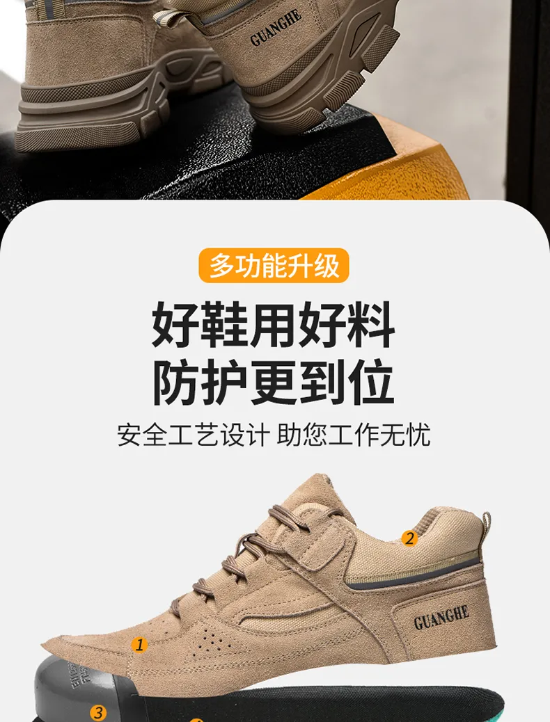 Jy668 Zapatos de seguridad para construcción, zapatos de seguridad laboral para hombres, zapatos de seguridad industrial Woodland
