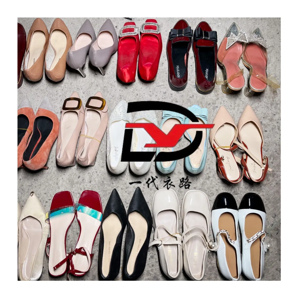 S15 Zapatos de tacón alto para mujeres usados, zapatos de moda, tacones delgados, cuero para adultos, paquete barato