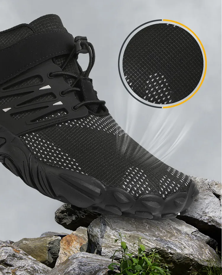 Zapatillas de montañismo unisex antideslizantes para exteriores, calzado deportivo barefoot con suela de goma