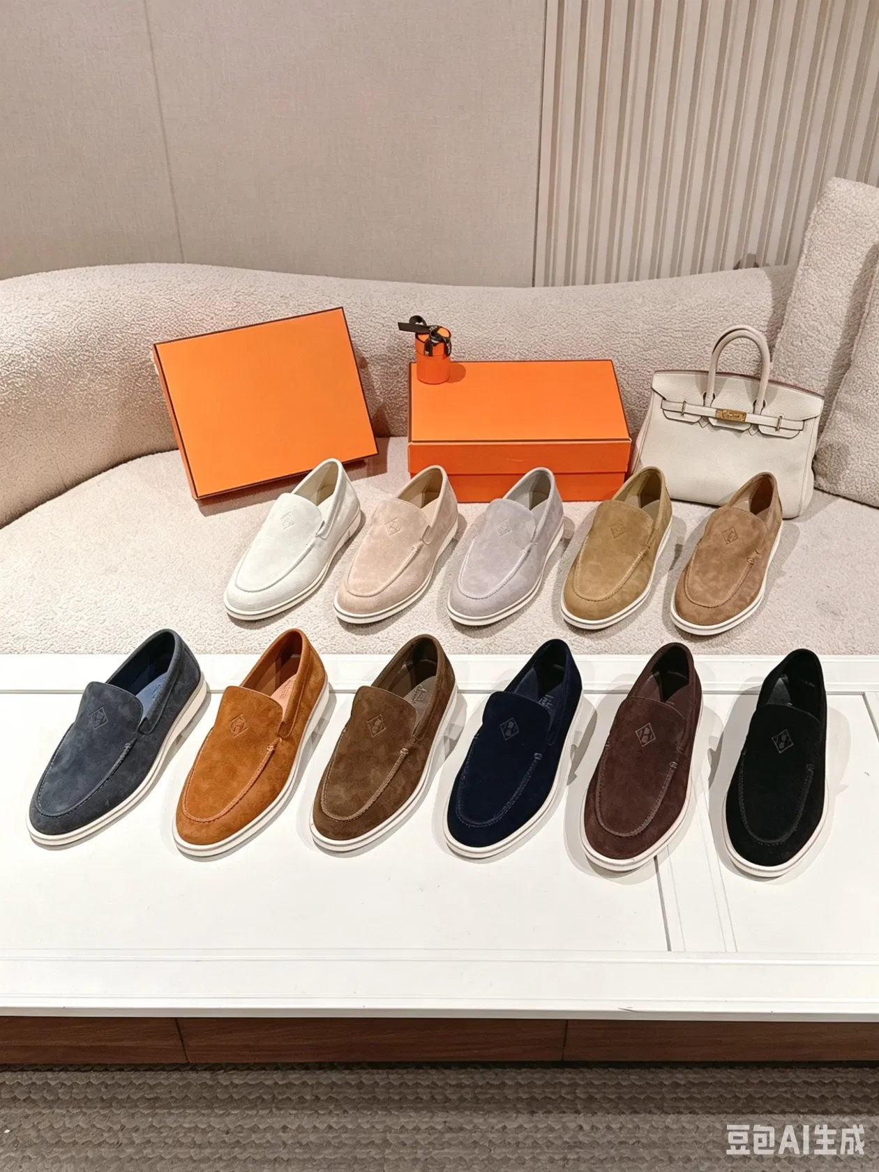 Mocasines de cuero de ante de réplicas de marcas de lujo, planos y cómodos, zapatos de vestir casuales para hombres