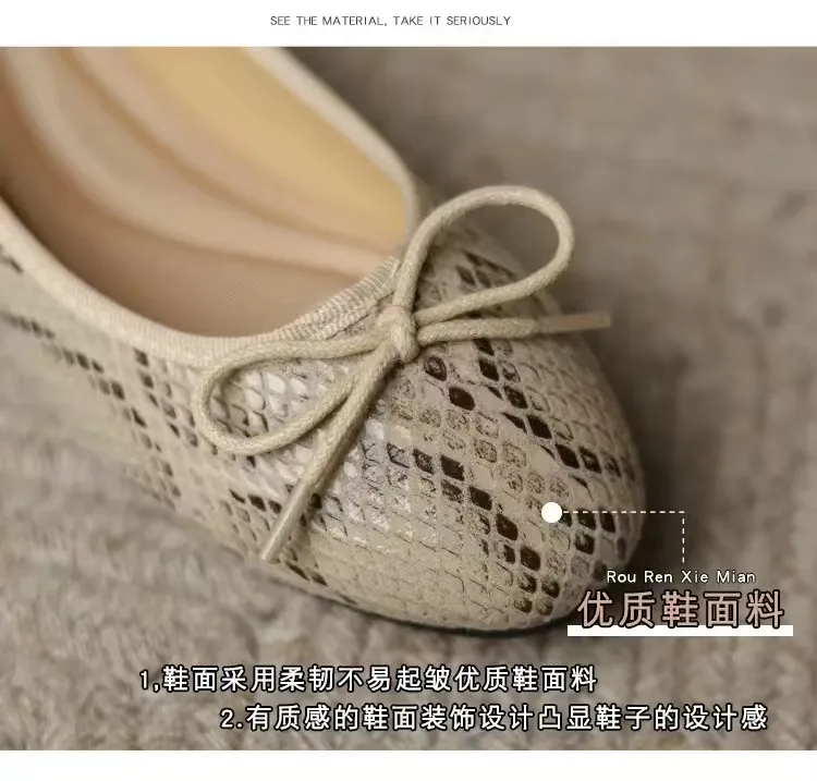 Zapatos planos de moda con lazo de lentejuelas