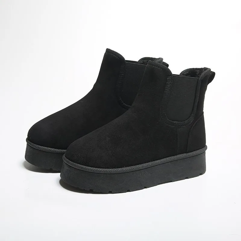 Botas de invierno para mujeres diseñadoras cerca de mí con plataforma elástica y forro de piel de peluche - Botines Martin para hombres y mujeres tamaños 36-41