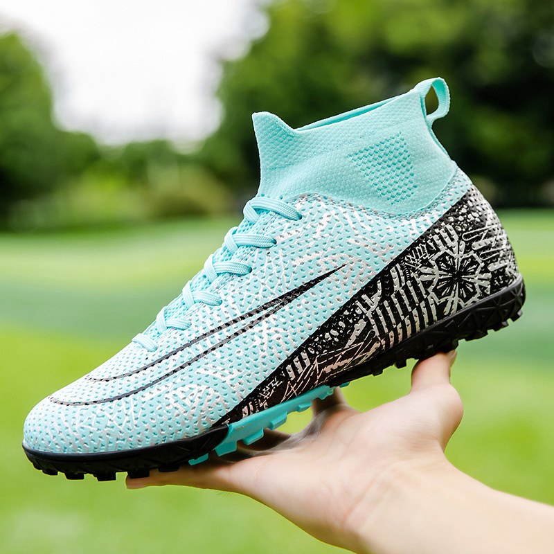 Calzado personalizado al por mayor de fábrica, zapatos de fútbol al aire libre, tacos de entrenamiento, diseño cómodo, zapatillas casuales, zapatos de fútbol para hombres personalizados