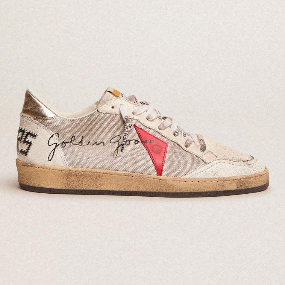 Zapatillas de lujo de diseñador de cuero genuino, blancas, con estilo clásico para múltiples temporadas, verano, vintage, estrella dorada, estilo de caminar