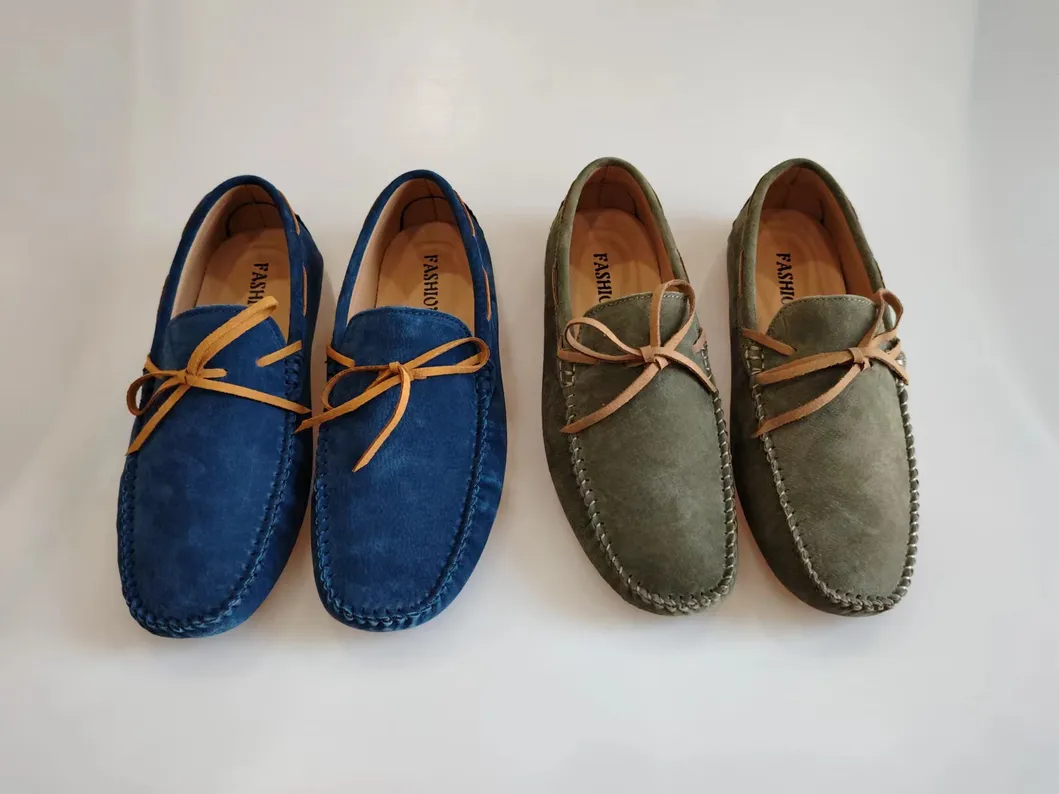 Mocasines de ante de vaca para hombre, zapatos casuales de gran tamaño
