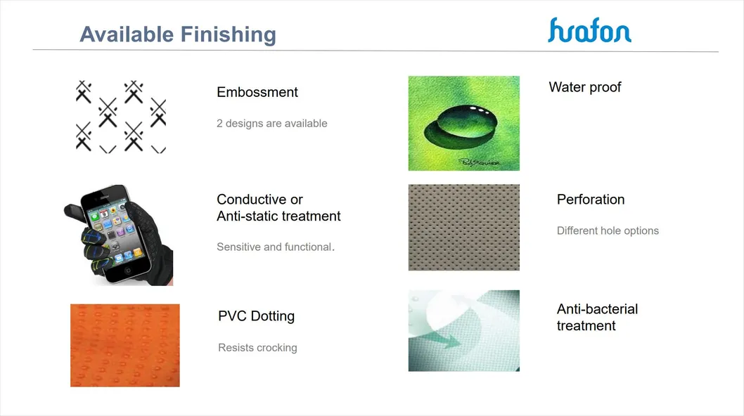 Acabados Disponibles de Cuero de Microfibra
