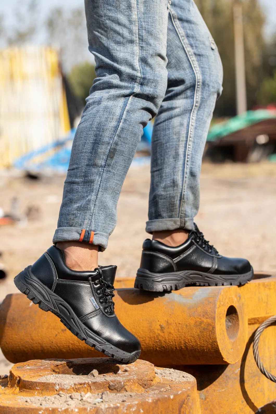 Botas de seguridad de cuero con puntera de acero