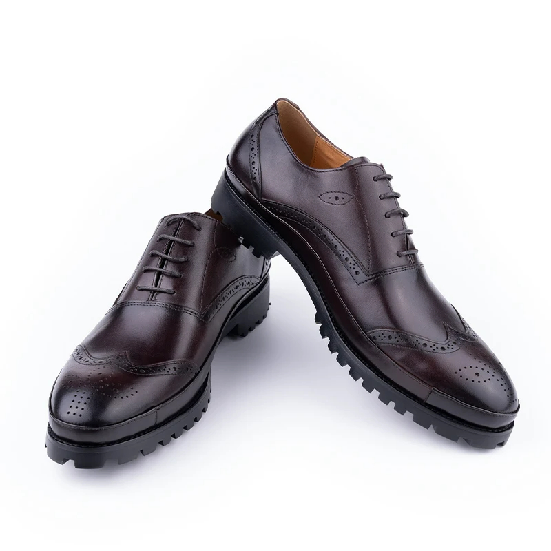 Zapatos de cuero brogue hechos a mano para hombre, nuevos, para oficina y eventos sociales, clásico
