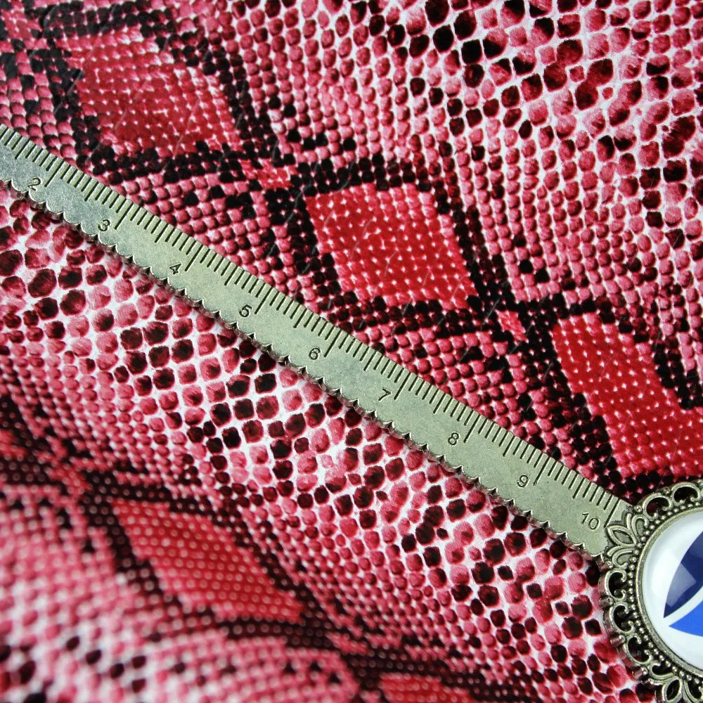 0.5mm Resistencia al plegado patrón de piel de serpiente PVC cuero sintético artificial para zapatos bolsas