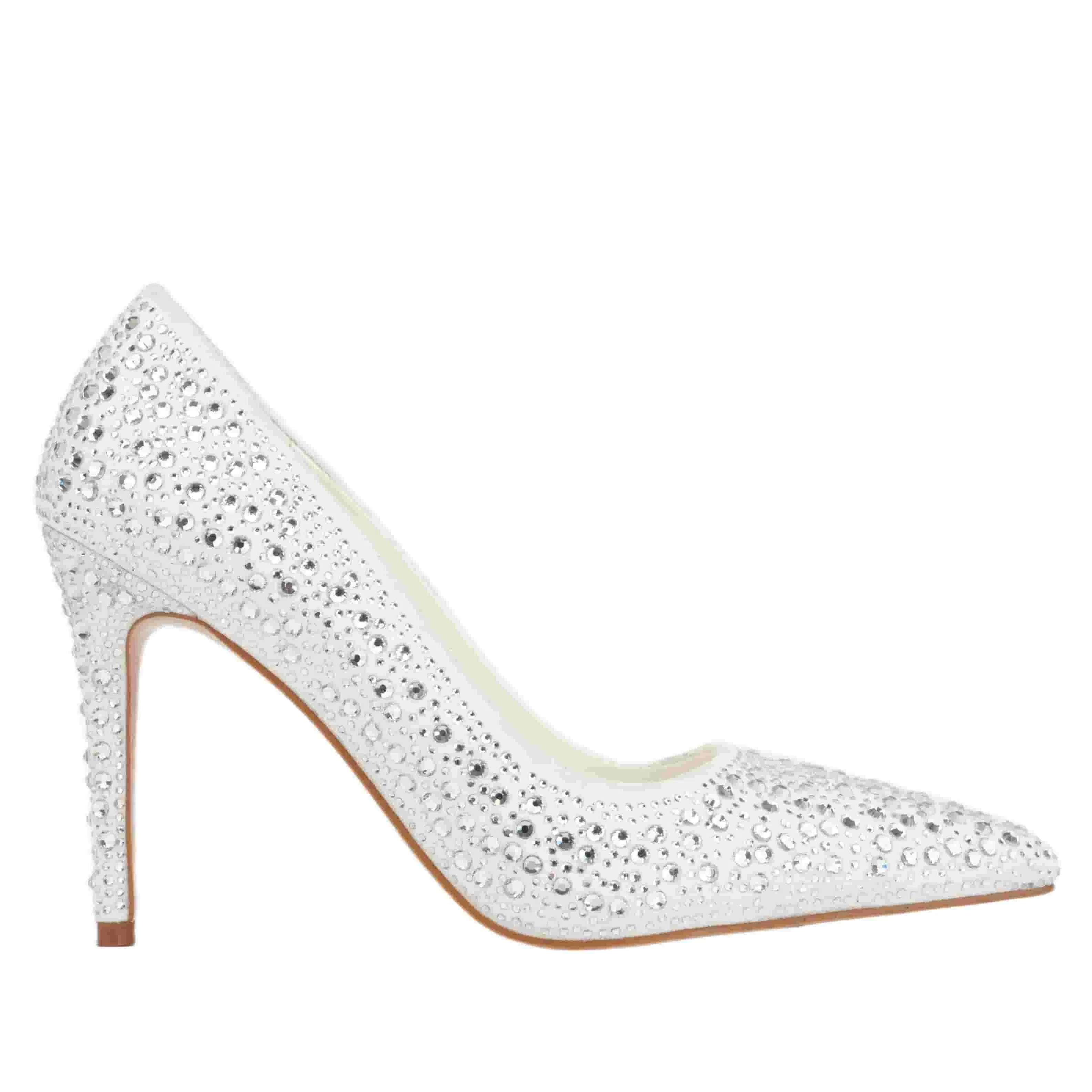 Últimas zapatillas de tacón alto de moda para fiesta, vestido de boda, calzado de novia