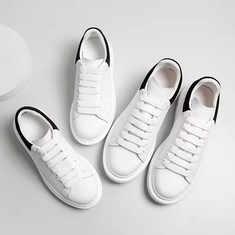 Zapatilla de plataforma blanca de diseñador de lujo para mujeres y hombres, calzado de ocio para caminar