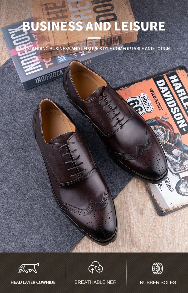 Zapatos de cuero brogue hechos a mano para hombre, nuevos, para oficina y eventos sociales, clásico