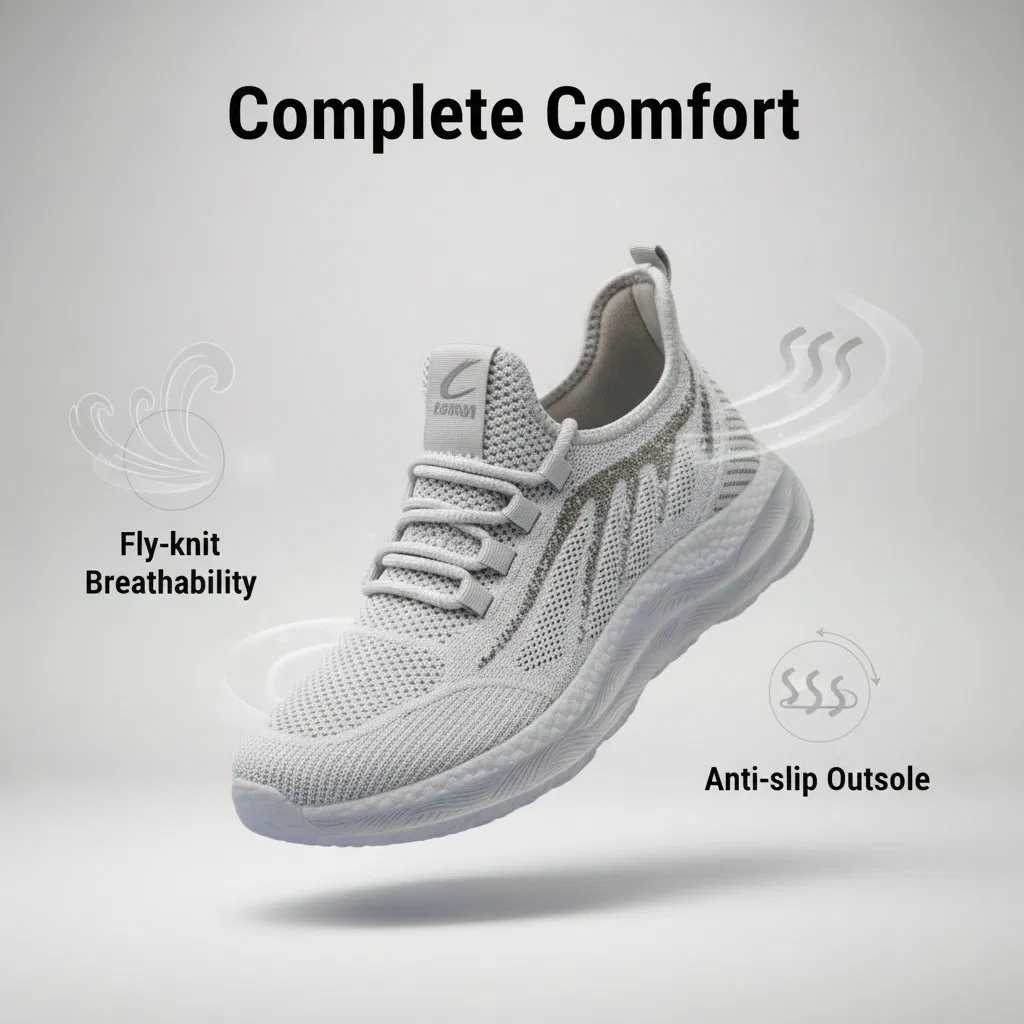 Zapatilla deportiva de punto transpirable y a la moda, ideal para el uso diario
