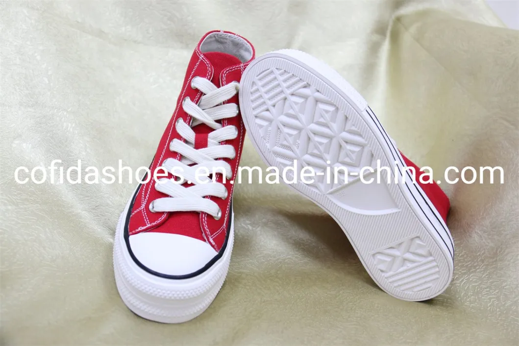 Zapatilla plana de lona unisex casual para escuela, niños y niñas, venta al por mayor
