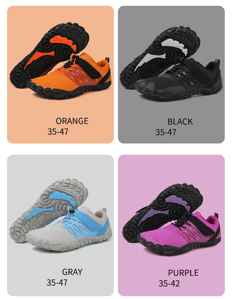 Zapatillas de montañismo unisex antideslizantes para exteriores, calzado deportivo barefoot con suela de goma