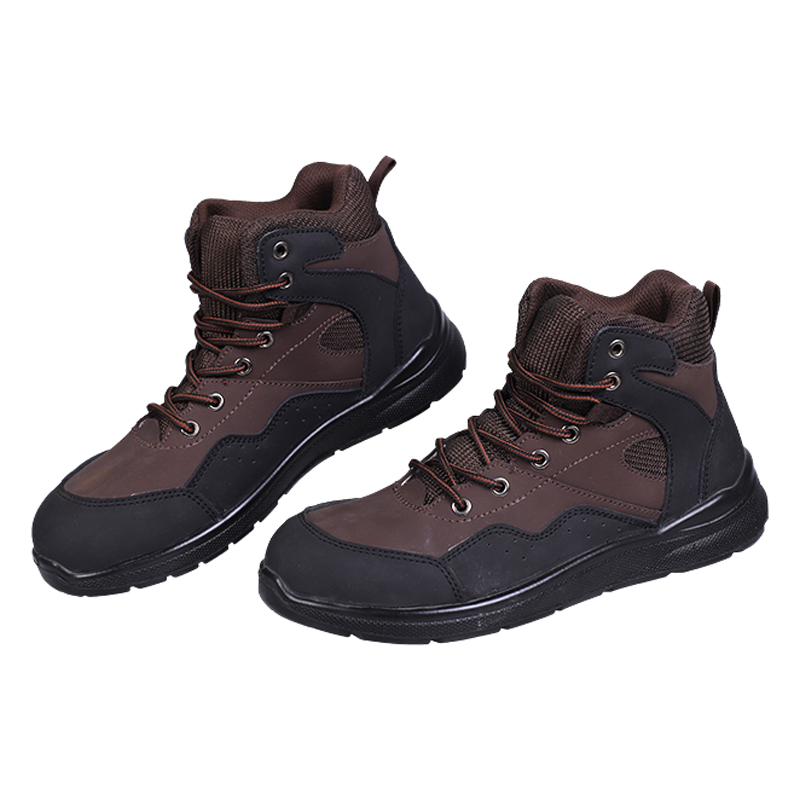 Dos capas marrón Cowhide ácido alkali aislamiento eléctrico Zapatos de seguridad