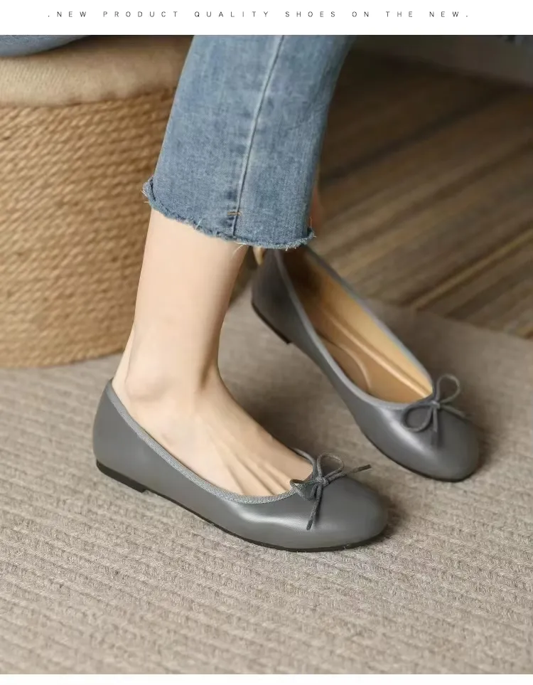 Zapatos planos de moda con lazo de lentejuelas